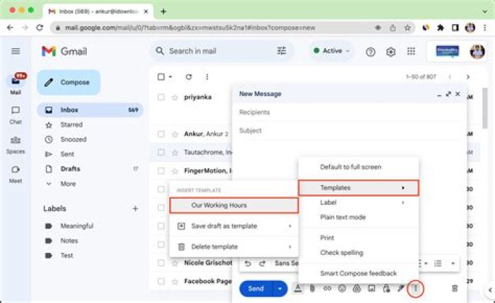 How do I access Gmail templates?