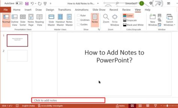 How do I add notes to PowerPoint 2007?
