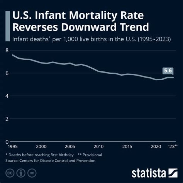 In what decade did the infant mortality rate in the US began declining?