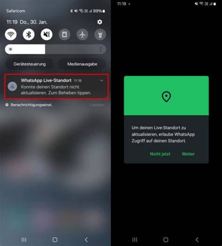 Warum aktualisiert WhatsApp Standort nicht?