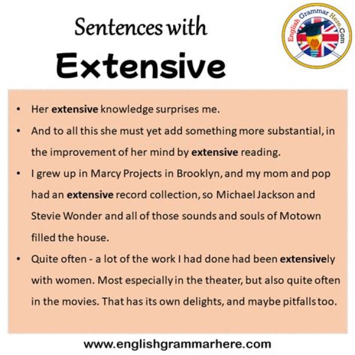 What does extensive work mean?