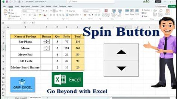 What is a spin button in Excel?