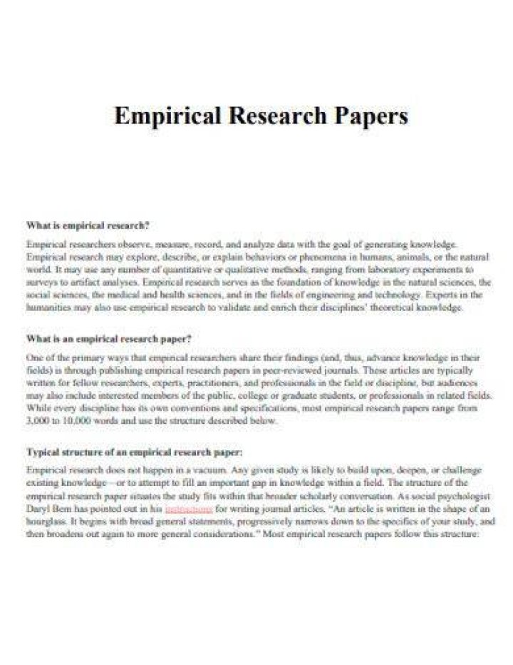 What is empirical paper?