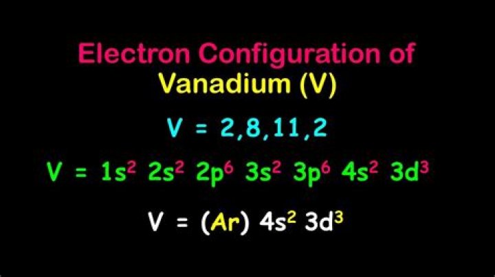 What is the outer electron configuration for vanadium?