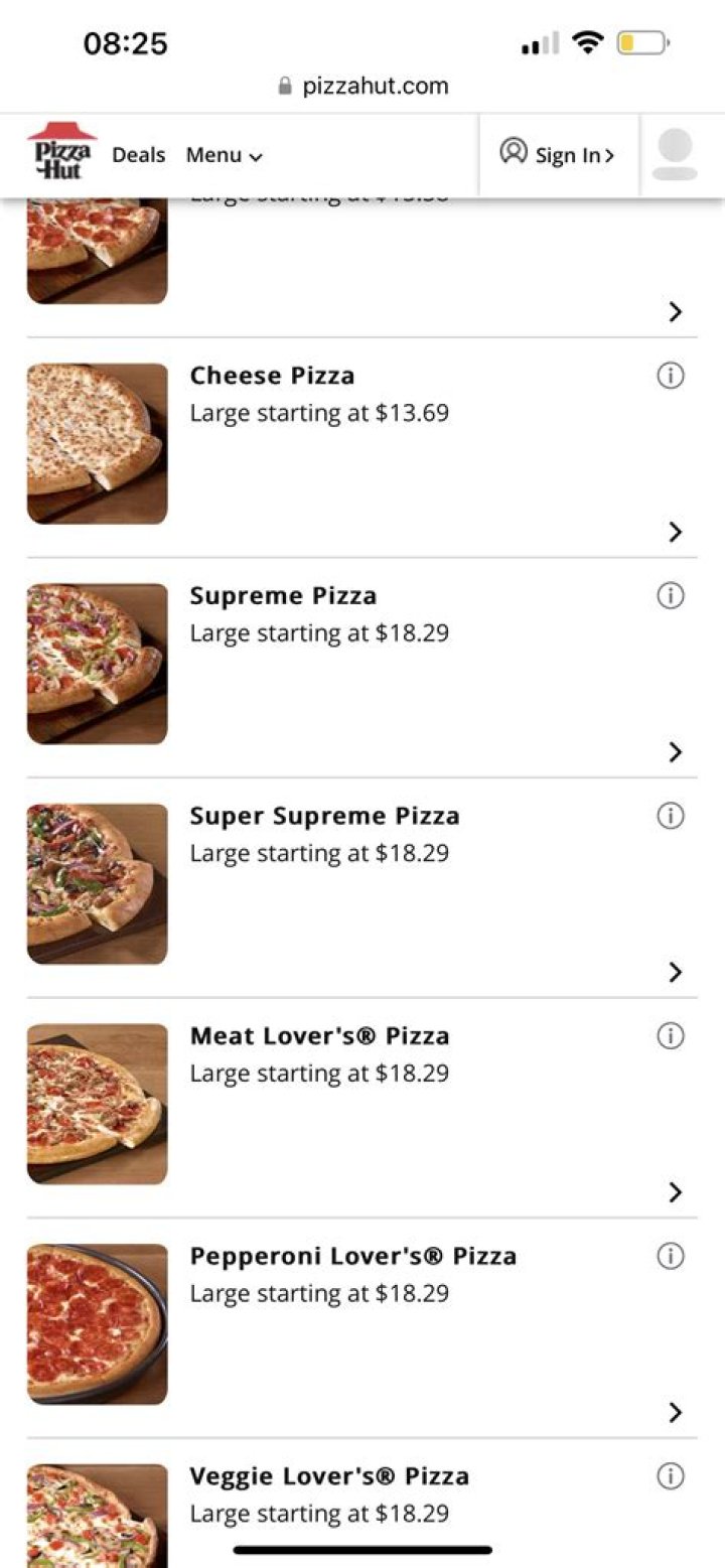 When did Pizza Hut go online?
